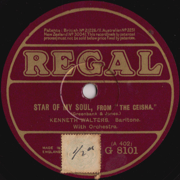 Kenneth Walters : Star Of My Soul / The Shade Of The Palm (Shellac, 10")