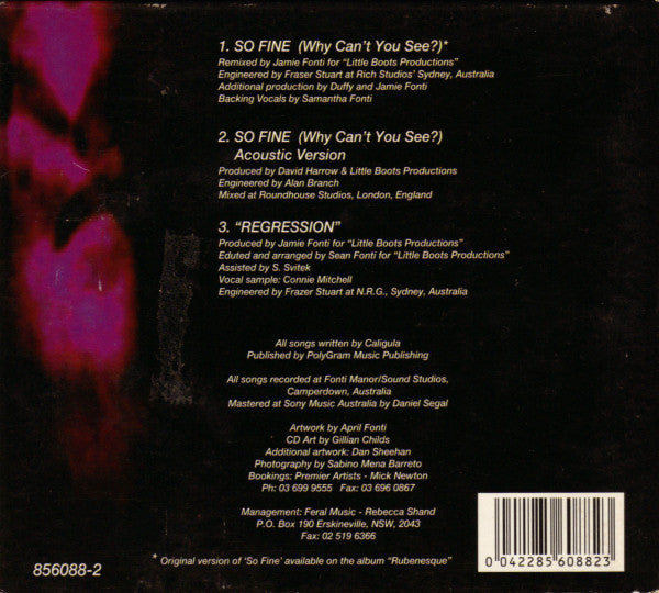 Caligula (2) : So Fine (Why Can't You See?) (CD, Single)