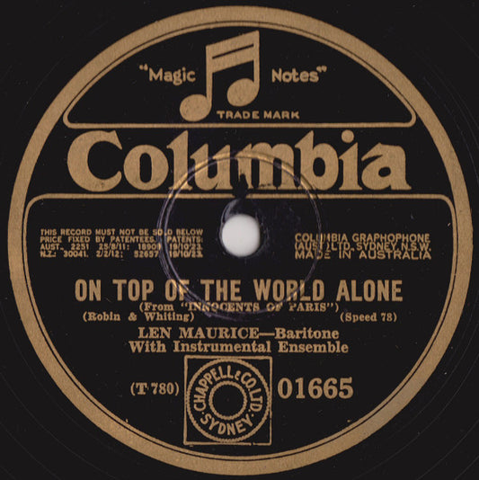 Len Maurice : On Top Of The World Alone / Louise (Shellac, 10")