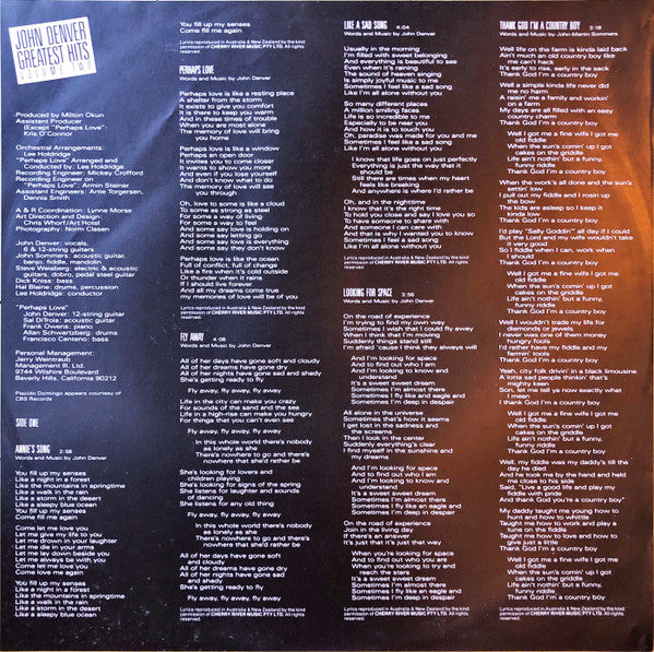 John Denver : Greatest Hits Volume Two (LP, Comp)