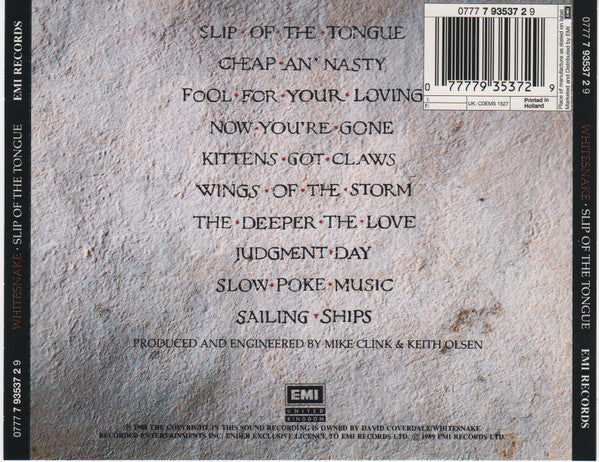 Whitesnake : Slip Of The Tongue (CD, Album, RE)