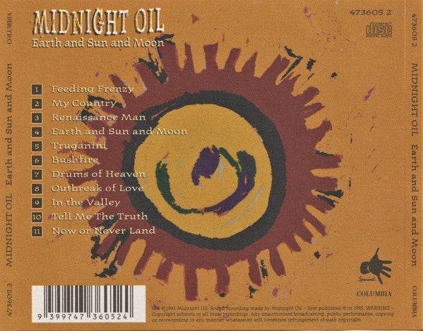 Midnight Oil : Earth And Sun And Moon (CD, Album)