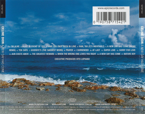 Céline Dion : A New Day Has Come (CD, Album, RE)