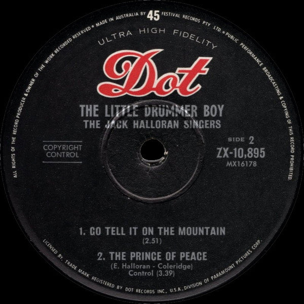 The Jack Halloran Singers : The Little Drummer Boy (7", EP)