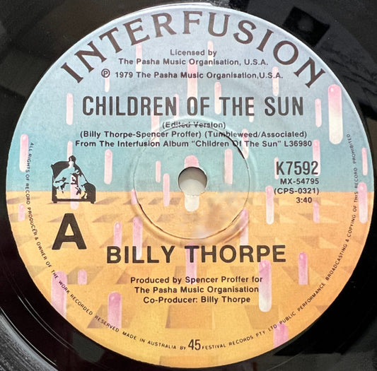 Billy Thorpe : Children Of The Sun (7", Single)