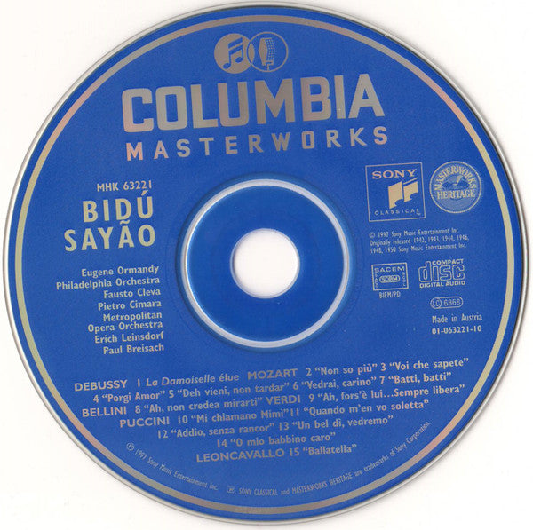 Bidú Sayão : La Damoiselle Élue • Opera Arias (CD, Comp, Mono, RM)
