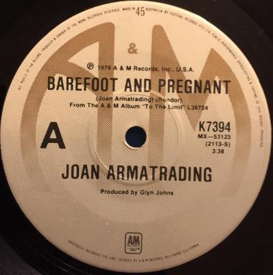 Joan Armatrading : Barefoot And Pregnant (7", Single)