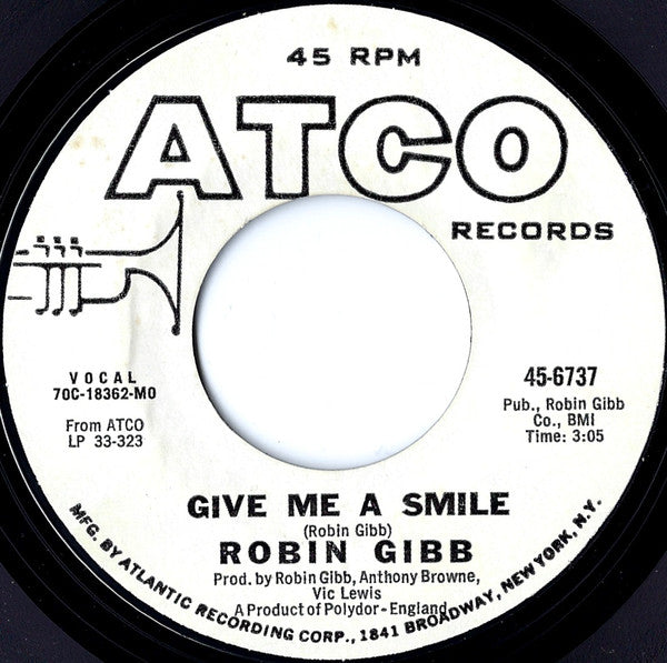 Robin Gibb : August October (7", Promo, Styrene, MO )