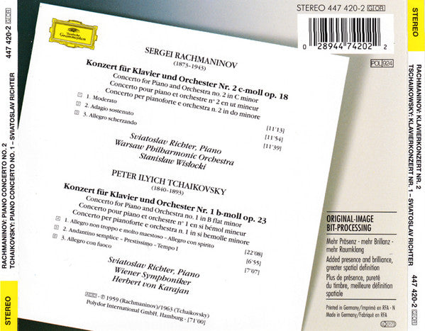 Rachmaninov* / Tchaikovsky* – Sviatoslav Richter, Stanislaw Wislocki, Herbert von Karajan : Rachmaninov: Piano Concerto No. 2 / Tchaikovsky: Piano Concerto No.1 (CD, Comp, RM)