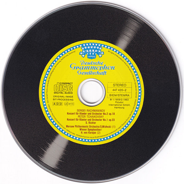 Rachmaninov* / Tchaikovsky* – Sviatoslav Richter, Stanislaw Wislocki, Herbert von Karajan : Rachmaninov: Piano Concerto No. 2 / Tchaikovsky: Piano Concerto No.1 (CD, Comp, RM)