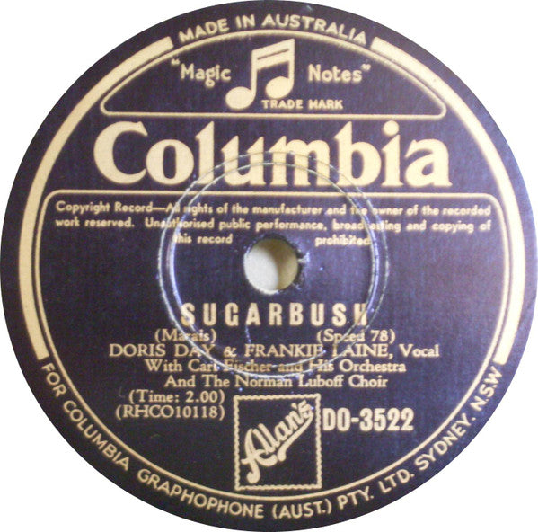 Doris Day, Frankie Laine With Carl Fischer's Orchestra And Norman Luboff Choir : How Lovely Cooks The Meat / Sugarbush (Shellac, 10")