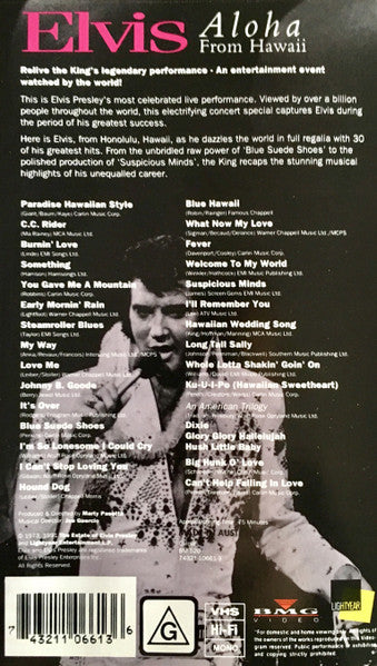 Elvis Presley : Aloha From Hawaii - 30 Of Elvis' Greatest Hits (VHS, PAL, Hi-)