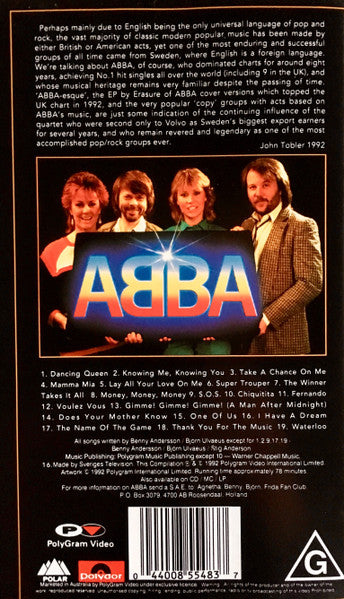 ABBA : Gold (Greatest Hits) (VHS, Comp, PAL)