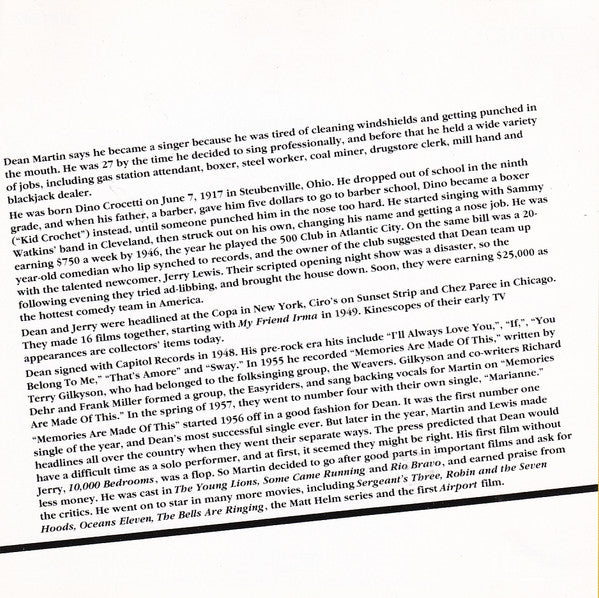 Dean Martin : The Most Of Dean Martin: 20 Original Tracks (CD, Comp)