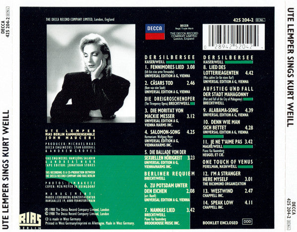 Ute Lemper Sings Kurt Weill : Ute Lemper Sings Kurt Weill (CD)