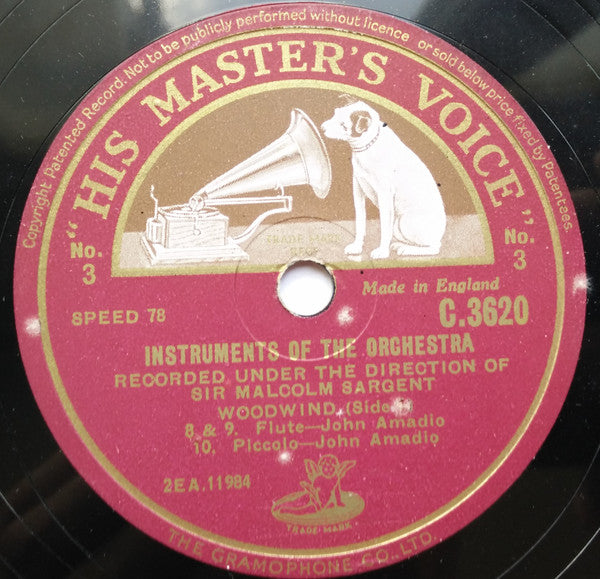 Various Directed By Sir Malcolm Sargent : Instruments Of The Orchestra (4xShellac, 12", Album)