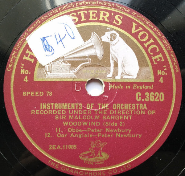 Various Directed By Sir Malcolm Sargent : Instruments Of The Orchestra (4xShellac, 12", Album)