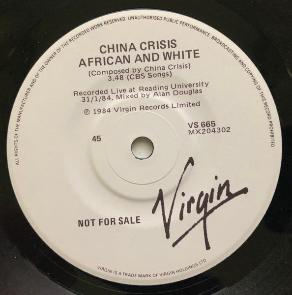 China Crisis : Hanna Hanna (7", Single, Promo)
