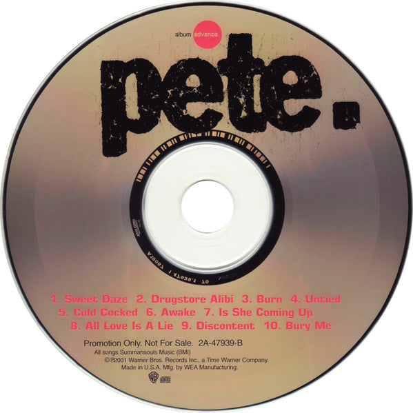 pete. : pete. (CD, Advance, Album, Promo)