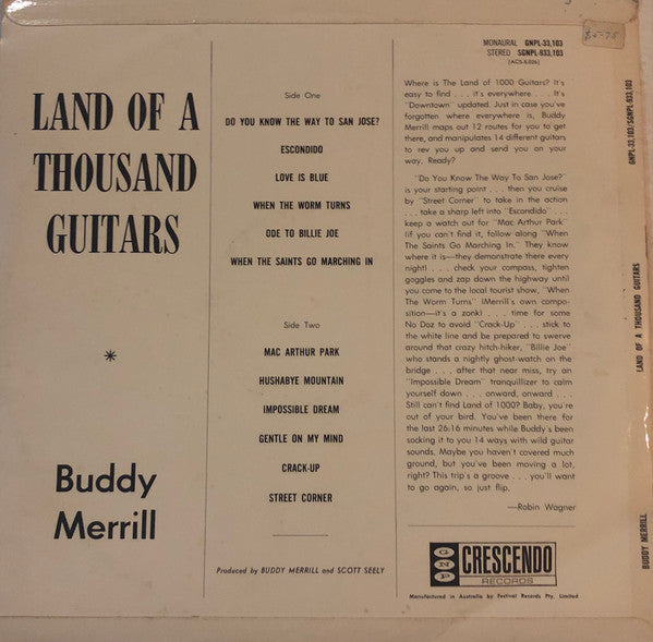 Buddy Merrill : Land Of A Thousand Guitars (LP)