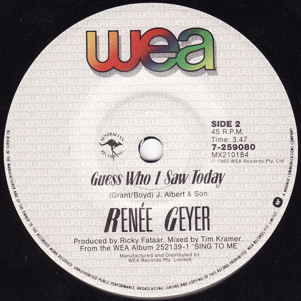 Renée Geyer* : All My Love (7")