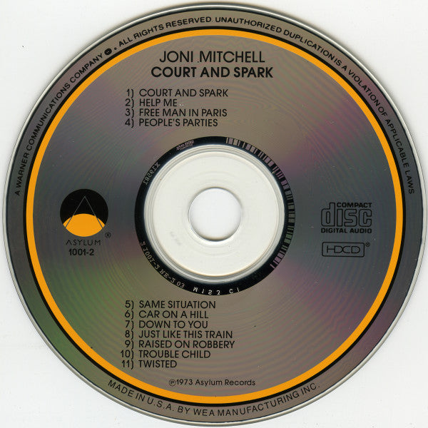 Joni Mitchell : Court And Spark (HDCD, Album, RE, RP, Cin)