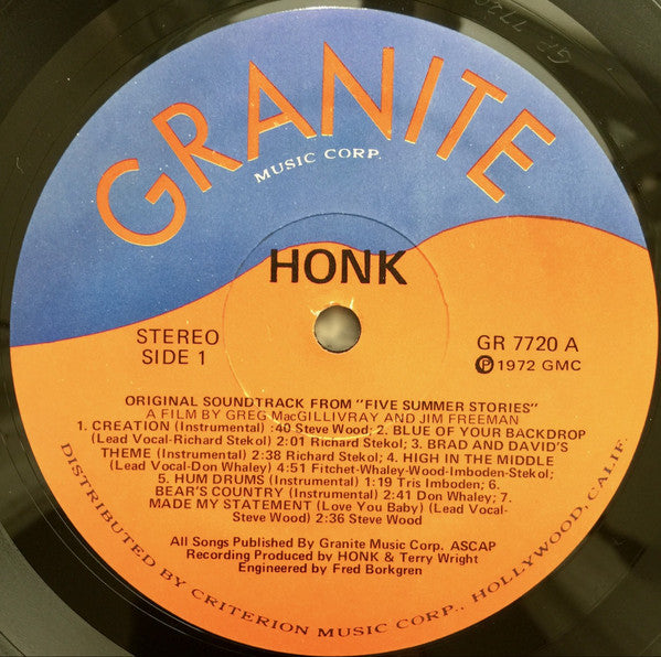 Honk (2) : The Original Sound Track from Five Summer Stories (LP, Album)