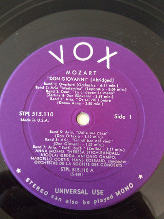 Mozart* : Don Giovanni (Abridged) (LP)
