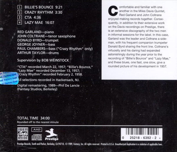 The Red Garland Quintet With John Coltrane : Dig It! (CD, Album, RE, RM)