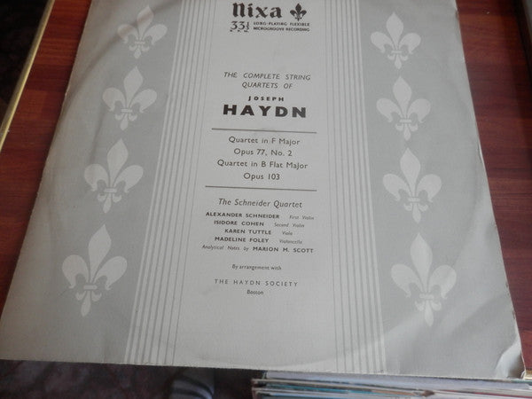 Joseph Haydn, The Schneider Quartet : Opus 77, Number 2 In F; Opus 103 In B Flat (LP)