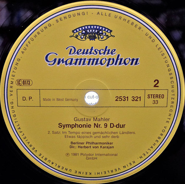 Gustav Mahler, Berliner Philharmoniker · Herbert von Karajan : 9. Symphonie (2xLP + Box)