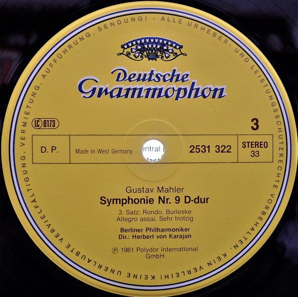Gustav Mahler, Berliner Philharmoniker · Herbert von Karajan : 9. Symphonie (2xLP + Box)