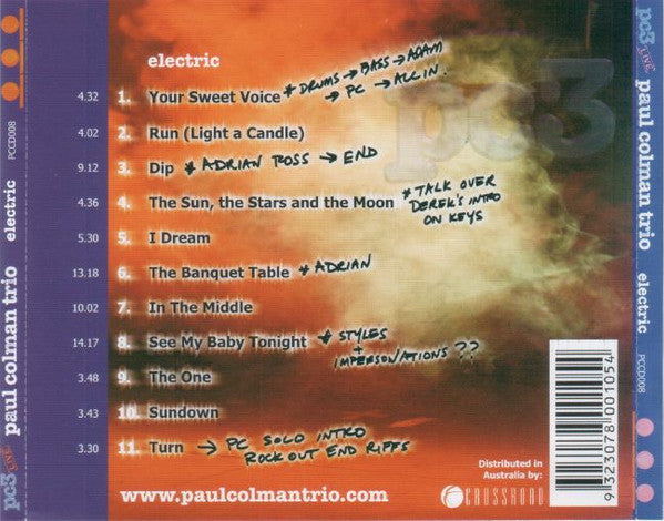 Paul Colman Trio : PC3 Live - Electric (CD, Album)