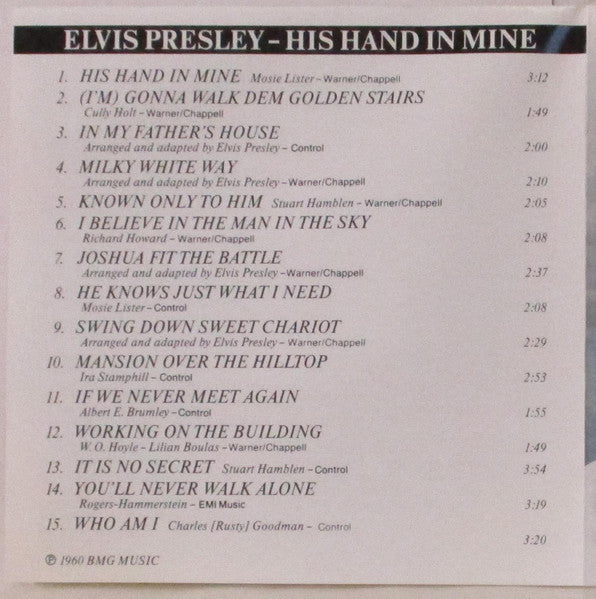 Elvis Presley : His Hand In Mine (CD, Album, RE)