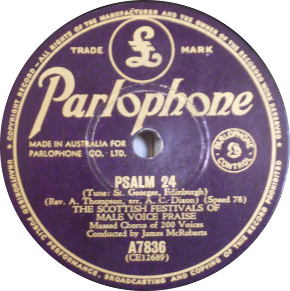 The Scottish Festivals Of Male Voice Praise* : We'll All Be There / Psalm 24 (Shellac, 10")