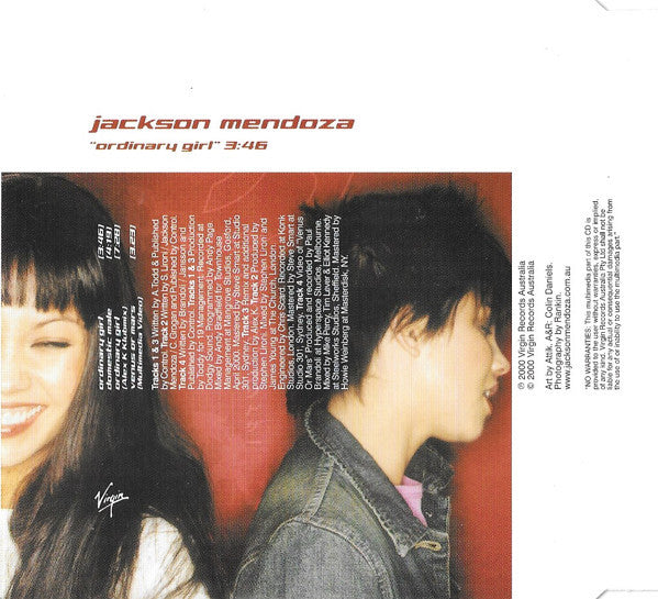 Jackson Mendoza : Ordinary Girl (CD, Single, Enh)
