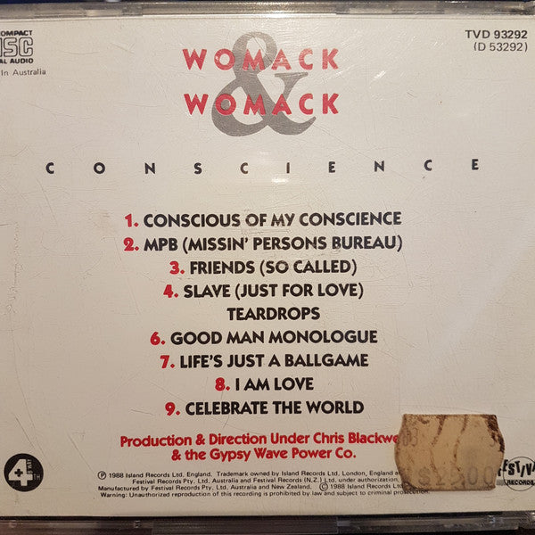 Womack & Womack : Conscience (CD, Album)