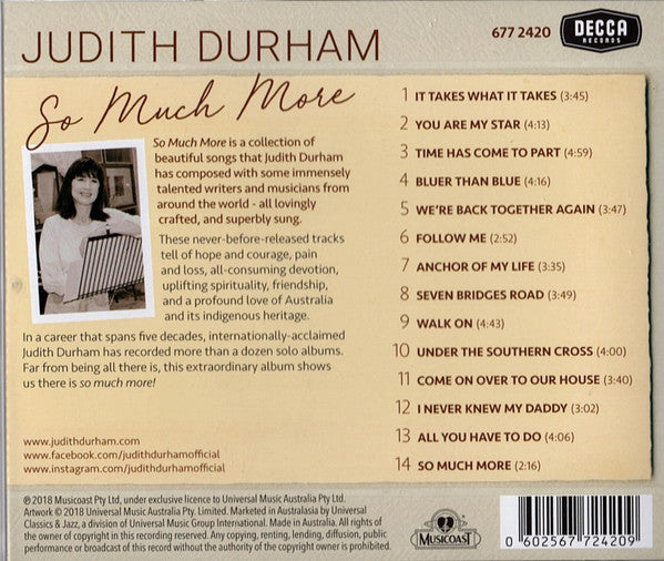Judith Durham : So Much More (CD, Album)
