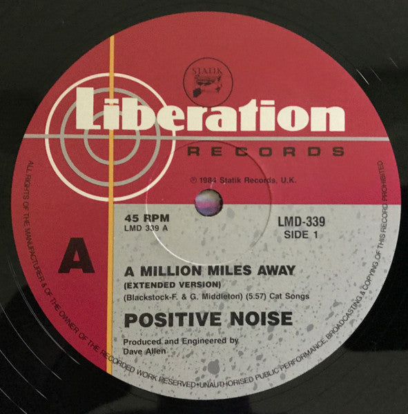 Positive Noise : A Million Miles Away (Long Distance Version) (12", Single)