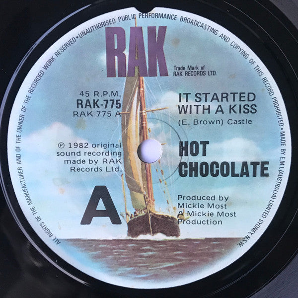 Hot Chocolate : It Started With A Kiss (7", Single)