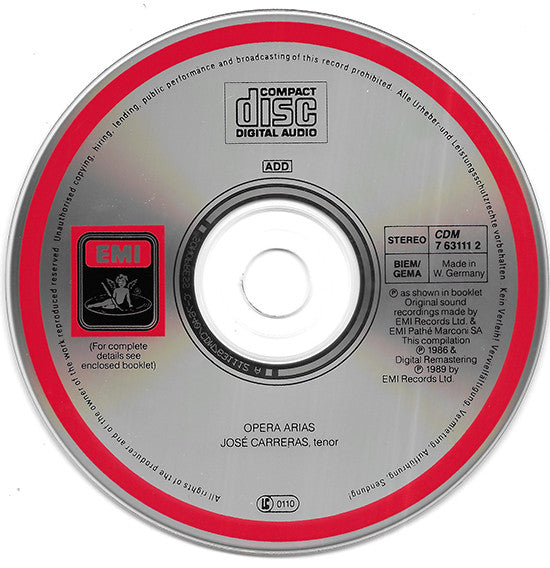 José Carreras : Arias De Óperas - Opera Arias - Opernarien (CD, Comp, RM)