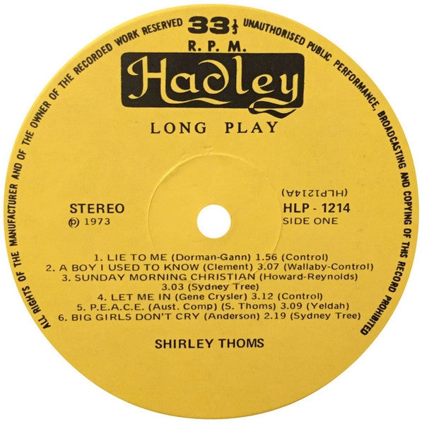 Shirley Thoms : Shirley Thoms (LP, Album)