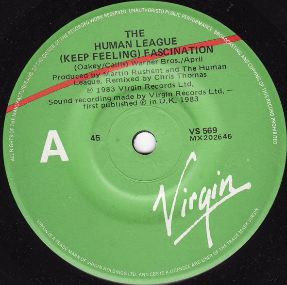 The Human League : (Keep Feeling) Fascination (7", Single)