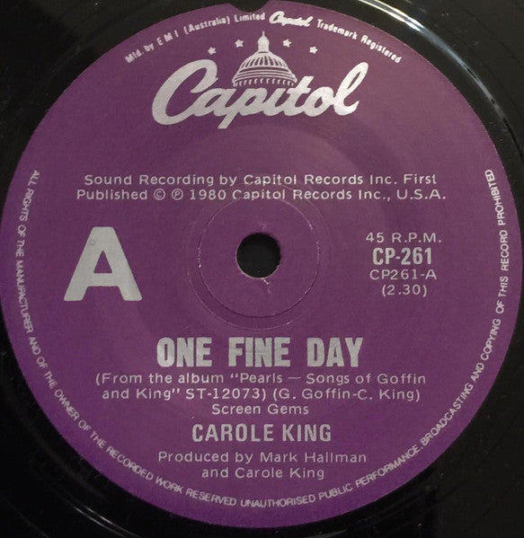 Carole King : One Fine Day (7", Single)