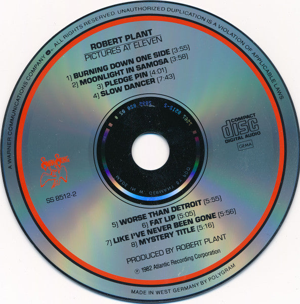 Robert Plant : Pictures At Eleven (CD, Album, RE)