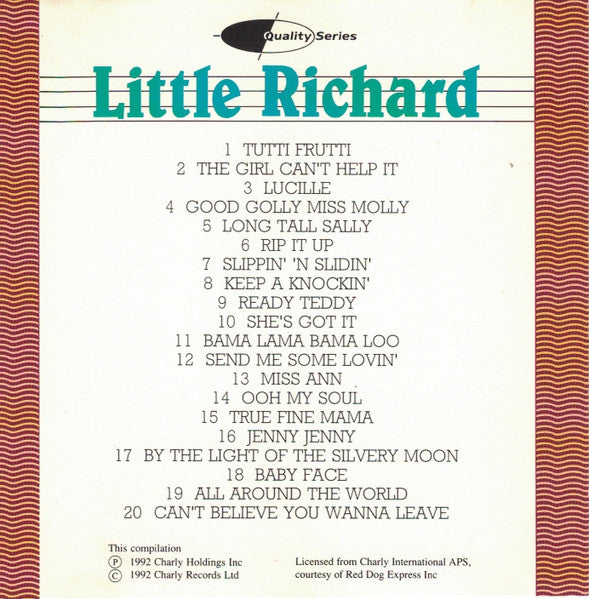 Little Richard : The Boy Can't Help It (CD, Comp)
