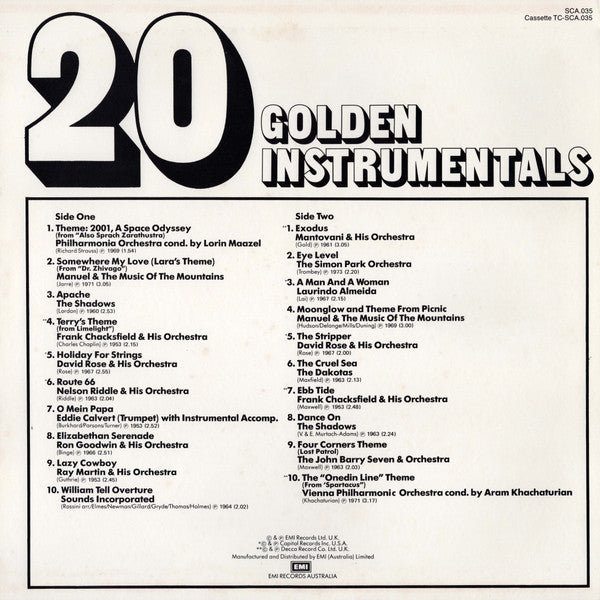 Various : 20 Golden Instrumentals (LP, Comp)