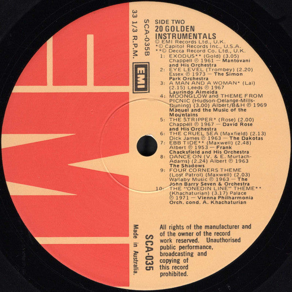 Various : 20 Golden Instrumentals (LP, Comp)