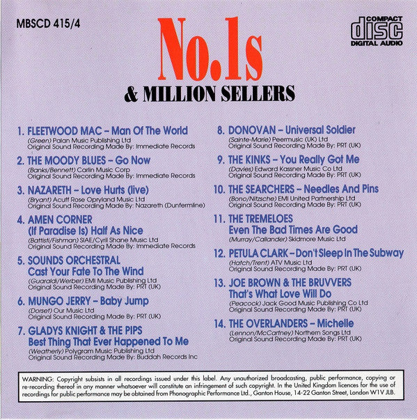 Various : No.1s & Million Sellers - Volume Four (CD, Comp)