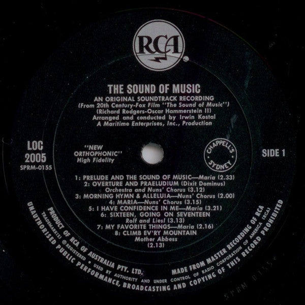 Rodgers & Hammerstein : The Sound Of Music (LP, Album, Mono)